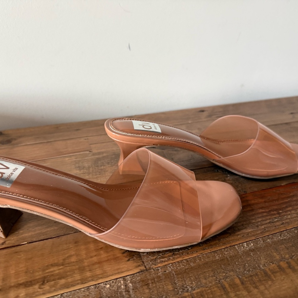 New DV Dolce Vita Nude Clear Strap Women's Slide Heels size: 9 $60